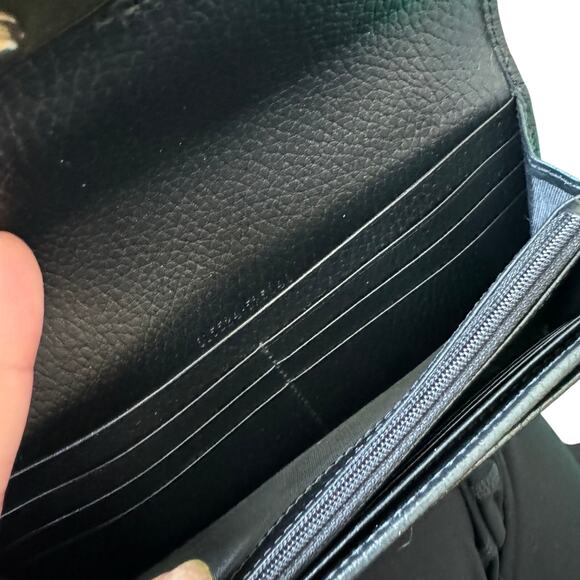 Gucci Interlocking G Long Wallet Black Leather Silver 100% Authentic - Picture 8 of 14